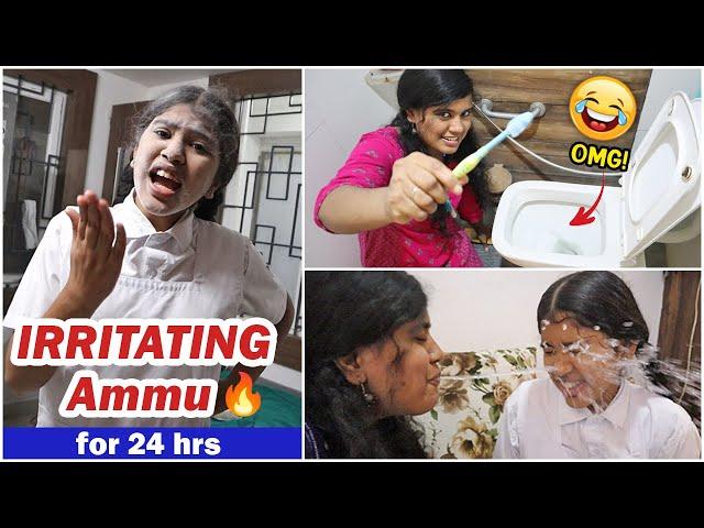 **Ammu got EXTREMELY ANGRY** Irritating Ammu for 24 hrs || Ammu Times ||