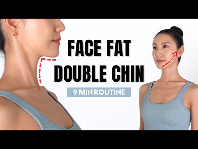 Get rid of DOUBLE CHIN & FACE FAT 9 MIN Routine to Slim Down Your Face, Jawline