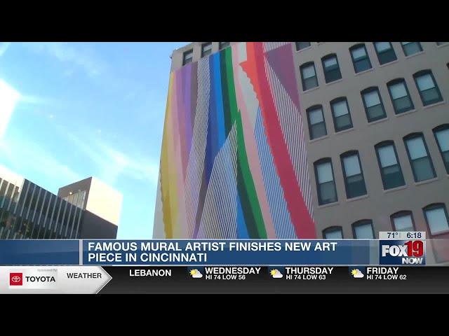 Famous mural artist finishes new art piece in Cincinnati