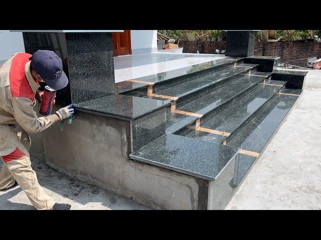 How to Install Granite Stone // Building & Complete Porch Step, Beautiful Construction Design