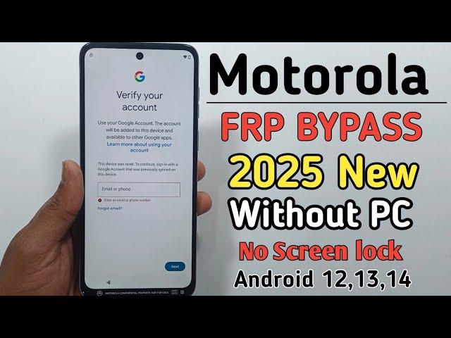 All Moto/Motorola  Android 12/13/14 : Google/ FRP Bypass | Fix YouTube Update | Without PC NEW 2025