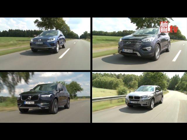 SUV-Vergleich: Volvo XC90 vs. BMW X5, VW Touareg, Hyundai Grand Santa Fe