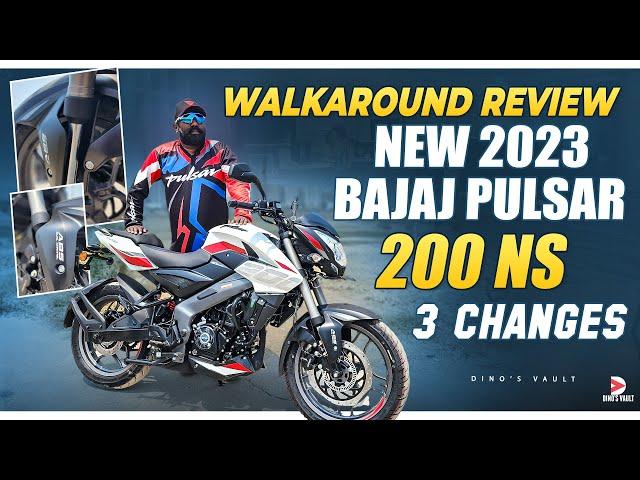 New 2023 Bajaj Pulsar 200NS 3 New Changes | Walkaround Review Exhaust Sound | Dino's Vault