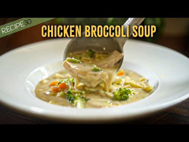 Creamy Chicken Soup with Broccoli and Cheese