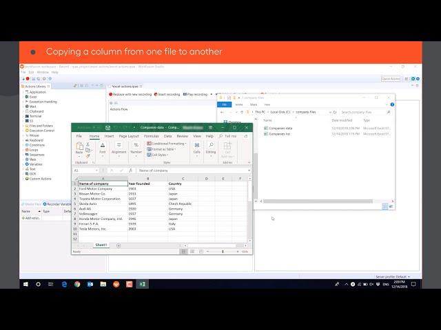 Automating Excel using WorkFusion RPA Express