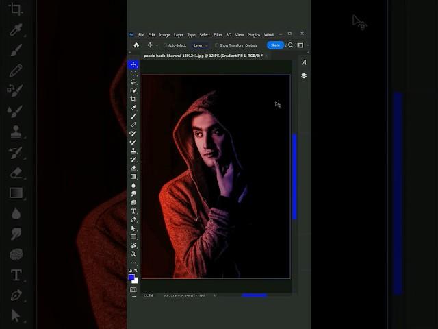 Dual Lighting Effect in photoshop || Photoshop Tutorial #shorts #photoshop