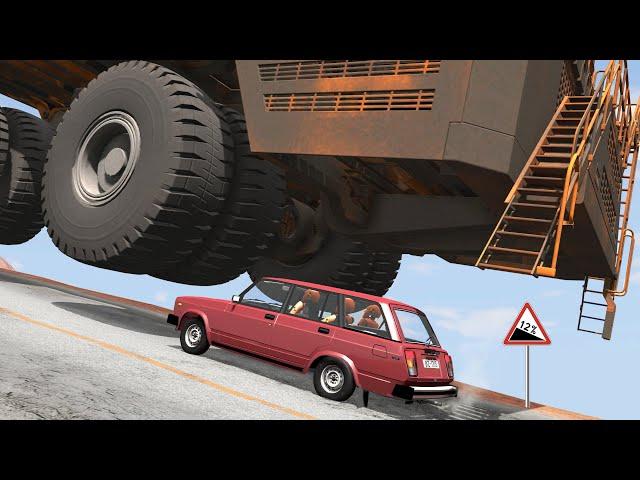 МОМЕНТАЛЬНАЯ СМЕРТЬ! БЕЛАЗ БЕЗ ТОРМОЗОВ НА СПУСКЕ | BeamNG.drive