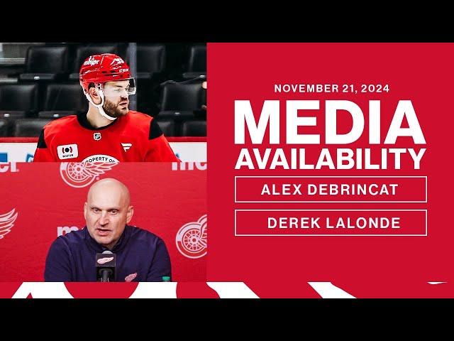 Alex DeBrincat and Derek Lalonde Morning Skate Media Availability | Nov. 21, 2024