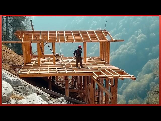 Man Builds Amazing House on Steep Mountain in 8 Months | Start to Finish  by @MrWildNature