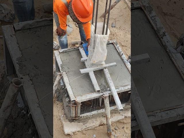 Technical smoothly top concrete of footing