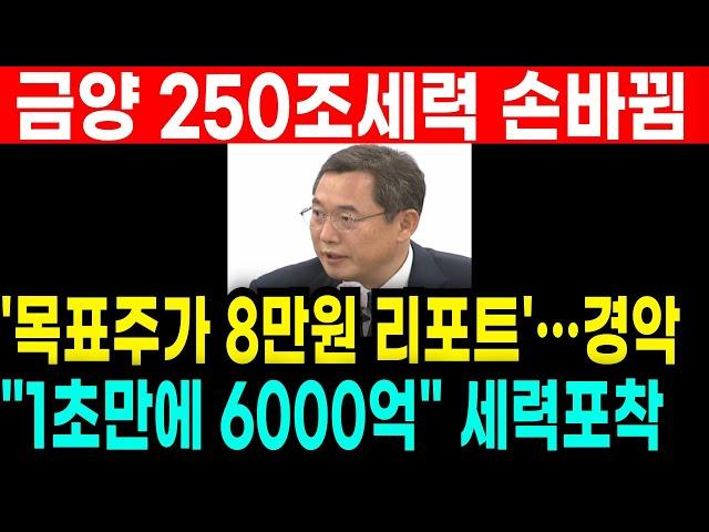 긴급속보! 금양 250조 역대급세력 들어오자 "목표주가 8만원" 류광지회장 경악 1초만에 6000억을 쓸어모았다고? 미친자금력 누구였나