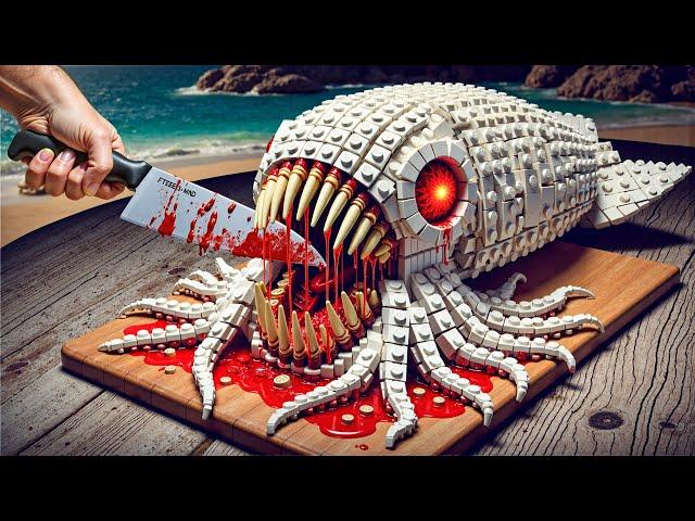 How to Make Perfect GIANT SQUID Recipe IRL || Lego Cooking Stop Motion vs ASMR