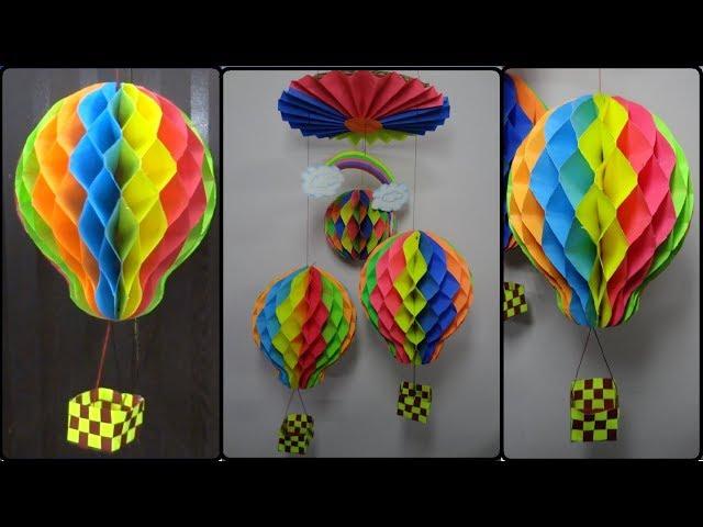 Paper Crafts: How to make Honeycomb Ball/Hot Air Balloon | DIY Home Decoration Ideas