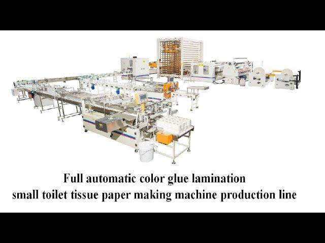 Full automatic color glue lamination small toilet tissue paper making machine production l