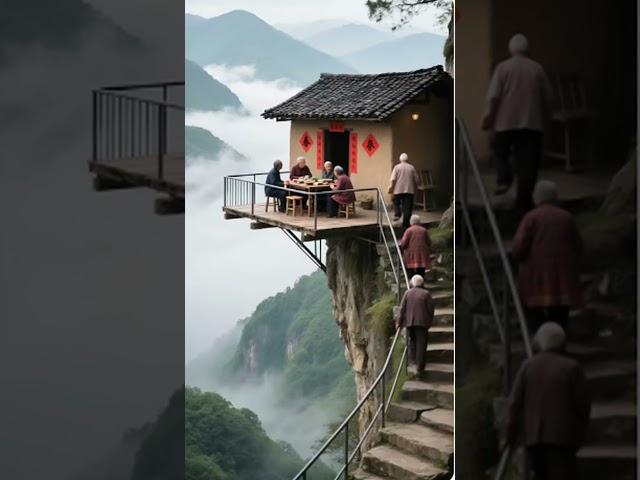  구름을 품은 집 云中之屋  #감성풍경 #AI아트 #emotionalshorts #healingvideo #情绪风景