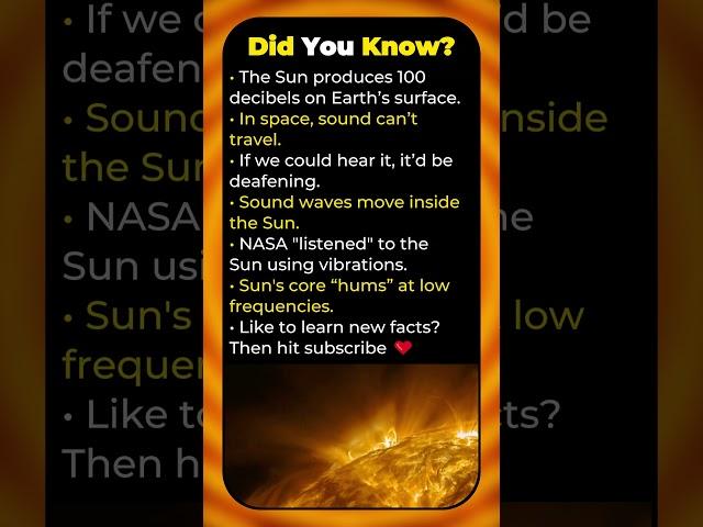 How Loud Is the Sun?  #facts