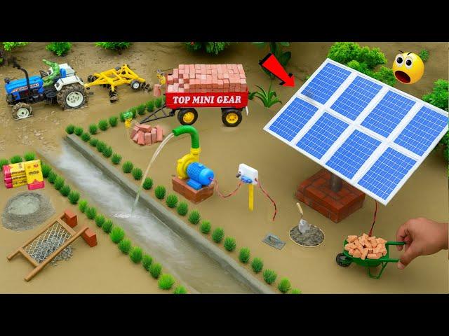 "DIY Tractor Mini Solar Water Pump | Concrete & Brick Construction Science Project  @topminigear