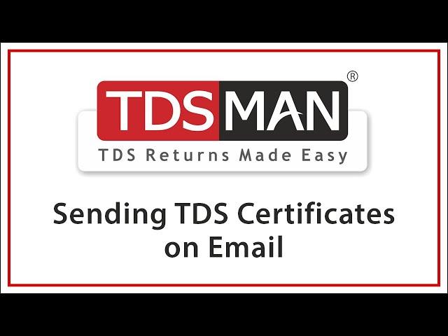 Sending TDS Certificates on Email