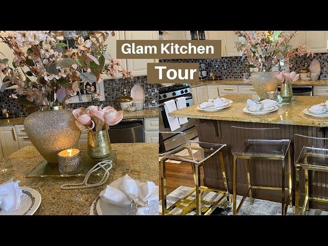 GLAM KITCHEN TOUR/  How to Decorate a Glam Kitchen