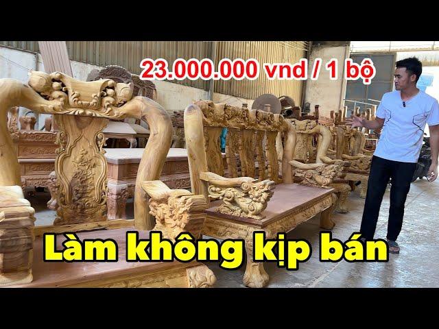 Vua Gỗ Tràm - Mẫu Ghế Đào cột 12 chân 14 Tay Lân Nguyên Khối ĐỘC QUYỀN .