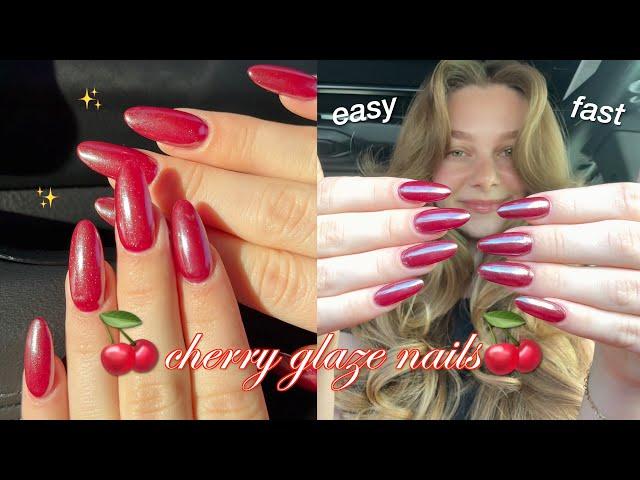 let's do cherry glaze nails for fall at home