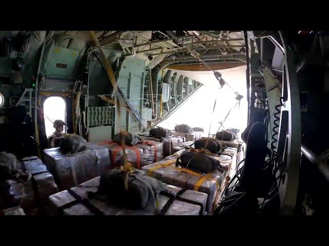 Inside look at airdrop of humanitarian aid to Gaza; US military to build floating dock