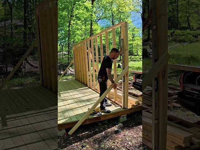 In order to raise the roof one must raise the walls first. #asmr #diy #construction #carpentry