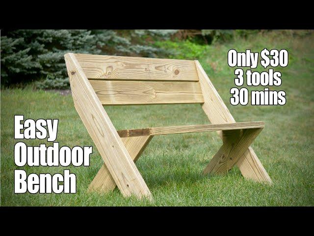 $30 Outdoor Bench with Back from 2x6s [Only 3 Tools and 30mins]