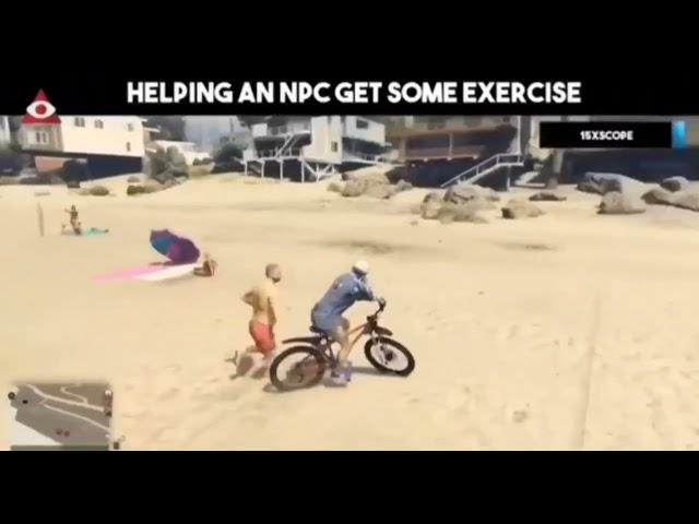 Helping a NPC get his exercise for the day on GTA Five