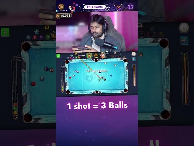  3 Balls 1 Shot  8 ball pool GamingWithK #8ballpool #gamingwithk #trickshots #viral #trending