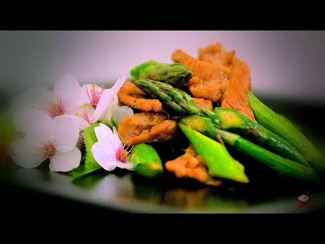 Stir-Fry Pork & Asparagus Recipe (Chinese Style Cooking Recipe)