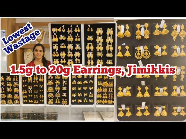 1.5g to 20g Gold Earrings, Jimikki | Light Weight Dailywear to Wedding Studs, Earrings, Jhumkas| NSK