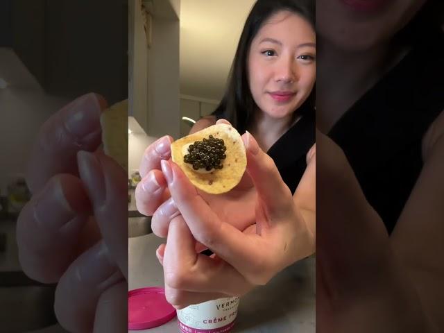 making a caviar snack