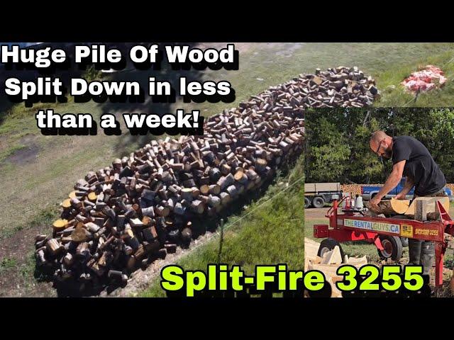 Split- Fire Tackles HUGE Pile Of Wood!