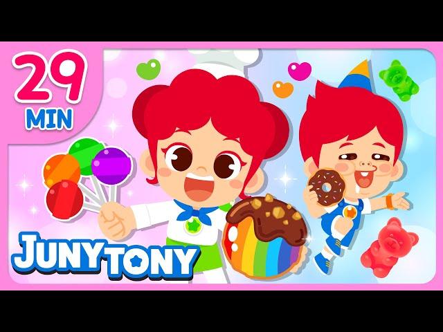  Do You Like Dessert? | Compilation | Colorful Candy, Chocolate, Cookie | Kids Song | JunyTony