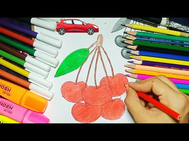 How to draw Cherry Easy Draw Tutorial   beautiful   drawing video for and kids ️