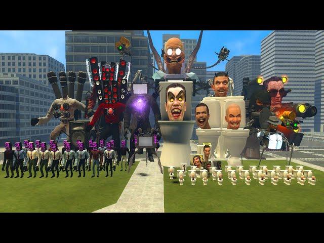 HOT NEW TV MAN AND ALL CAMERAMAN AND SPEAKERMAN BOSSES VS ALL SKIBIDI TOILETS BOSS Garry's Mod!