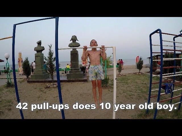 42 pull ups does 10 year old boy.