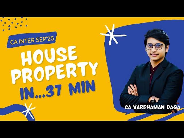 CA Inter Taxation Fast Track Batch | HOUSE PROPERTY | CA VARDHAMAN DAGA@arhaminstitute
