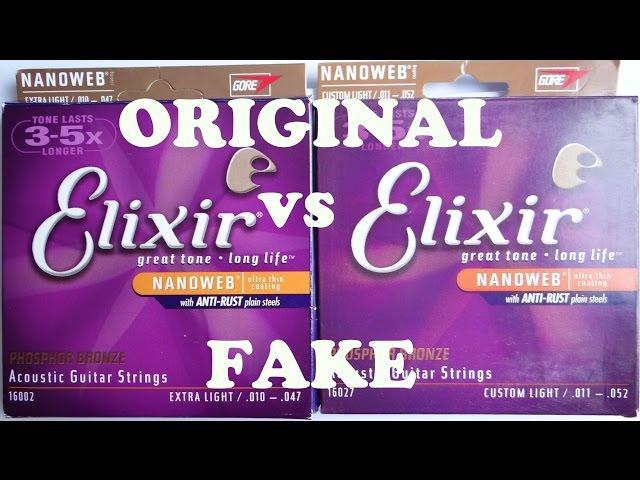 Elixir strings Original vs Fake Elixir Phosphor Bronze. Visible differences.