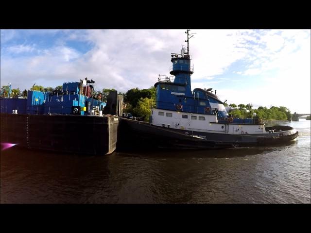 Tug Rebecca Lynn and barge A-410 first time visit to Manistee, MI