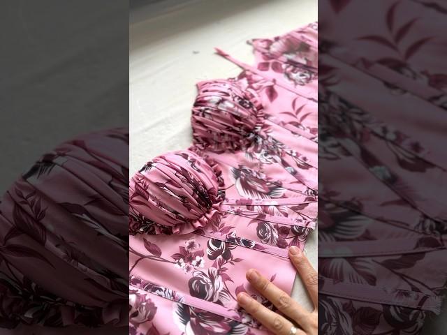 Making a corset long sleeves floral print chiffon maxi dress #fashion #corset #sewing #creative