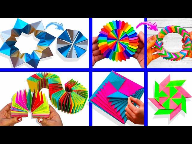 6 крутых АНТИСТРЕСС ИГРУШЕК из бумаги /ОРИГАМИ / 6 DIY TOYS made of paper / Curlicue Kinetic Origami