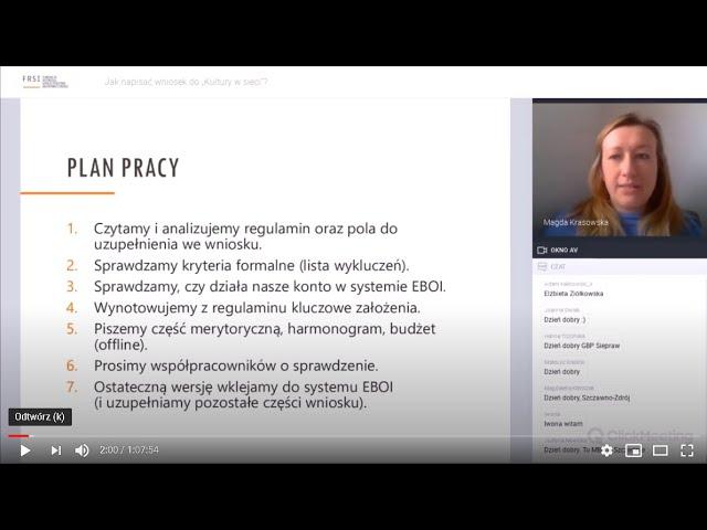 Kultura w sieci. Jak napisać dobry wniosek - nagranie webinarium