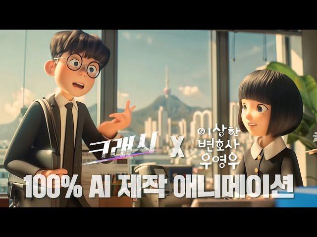 100% AI 제작 콘텐츠 | #이상한변호사우영우 우영우가 #크래시 차연호를 만났을 때 | AI 애니메이션