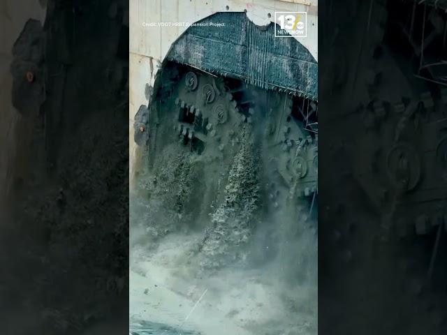 Hampton Roads Bridge-Tunnel (HRBT) Expansion Project boring machine reaches North Island #shorts
