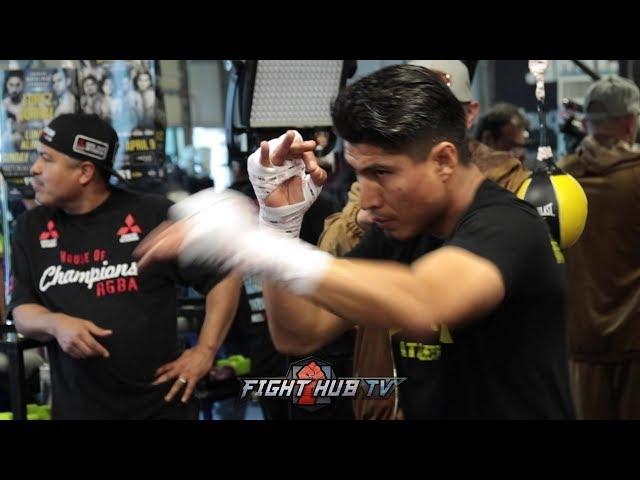 MIKEY GARCIA SHOWING QUICKNESS AND AGILITY DURING WORKOUT PREPARING FOR ERROL SPENCE