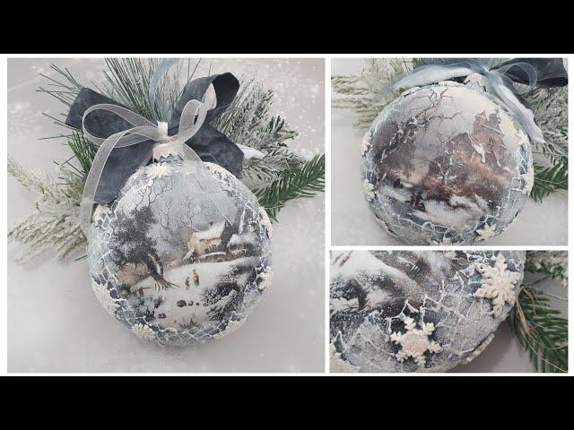 Decoupage  bauble, medallion, winter views, snowflakes  #itdcollection.. #decoupage #diy ...