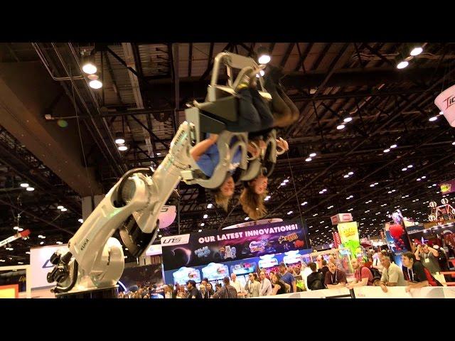 RoboCoaster off-ride at IAAPA on-ride HD POV @60fps Kuka Robotics