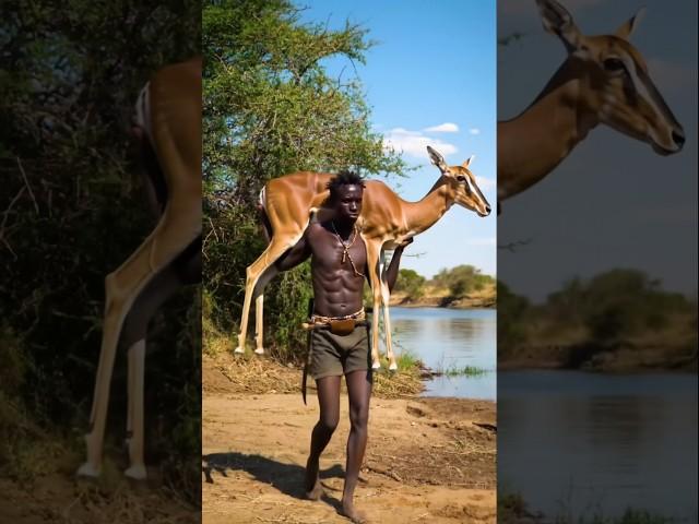Africa's Tough Hunter! #africa #hadzabetribe #wildcooking #viraltradisi